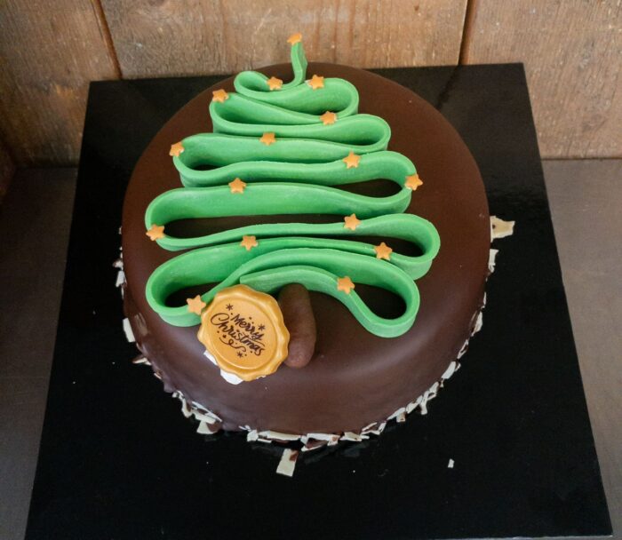 Kerstboom chocoladetaartje